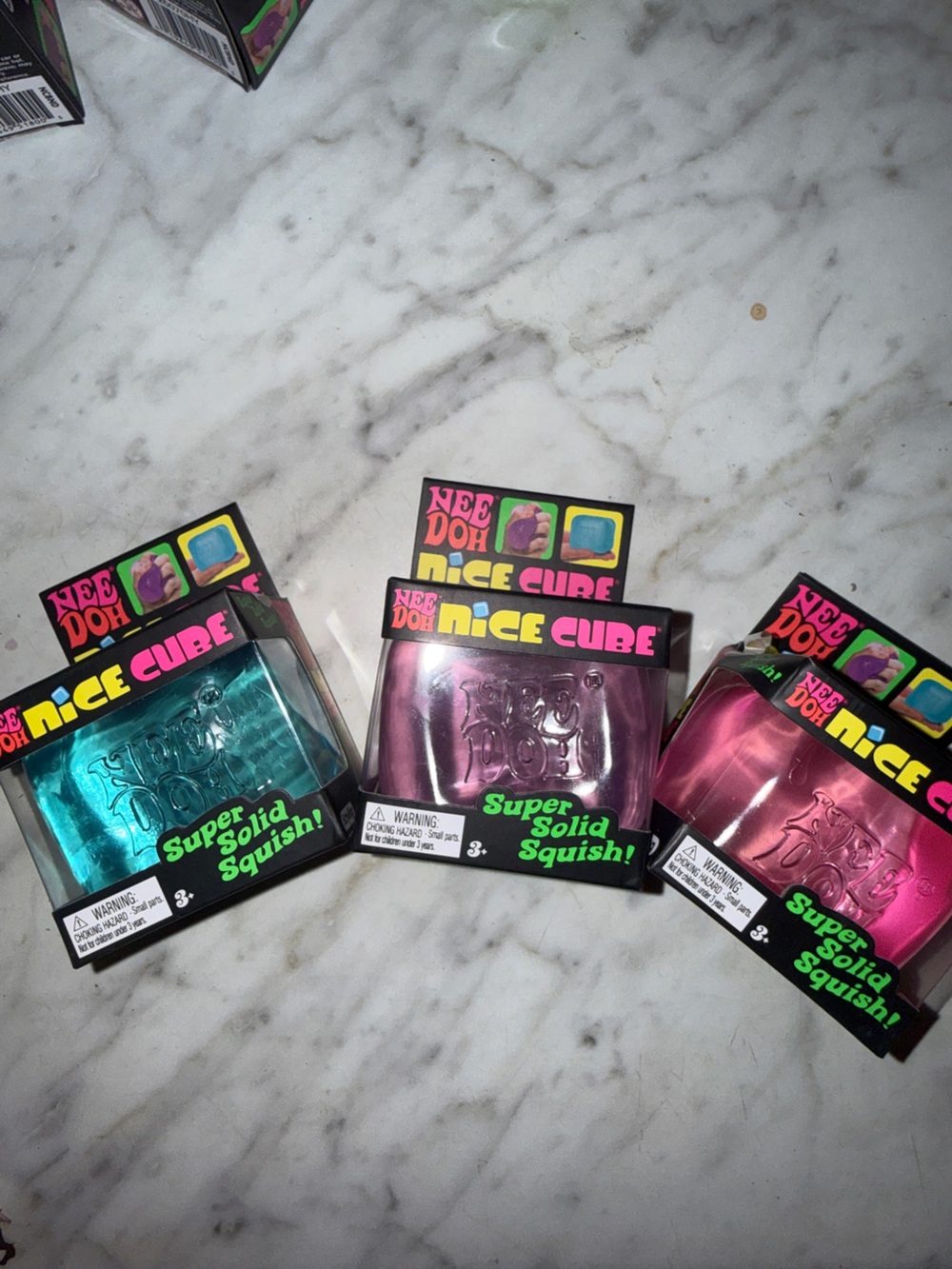 NeeDoh Nice Cube Super Solid Squish - Teal & Pink & Purple BNWT